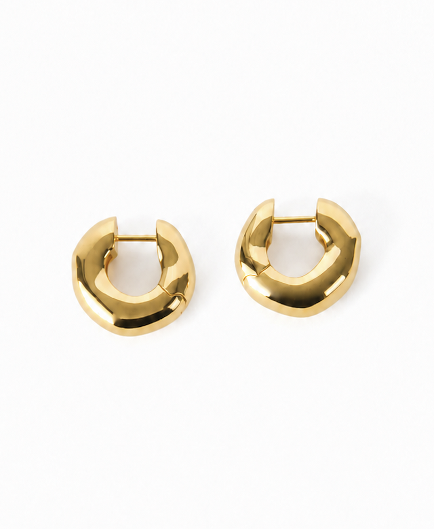 Molten Hinged Hoops Gold Plated