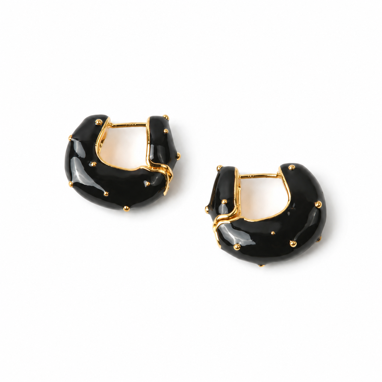 Iris Hoop Earrings Gold Plated with Enamel
