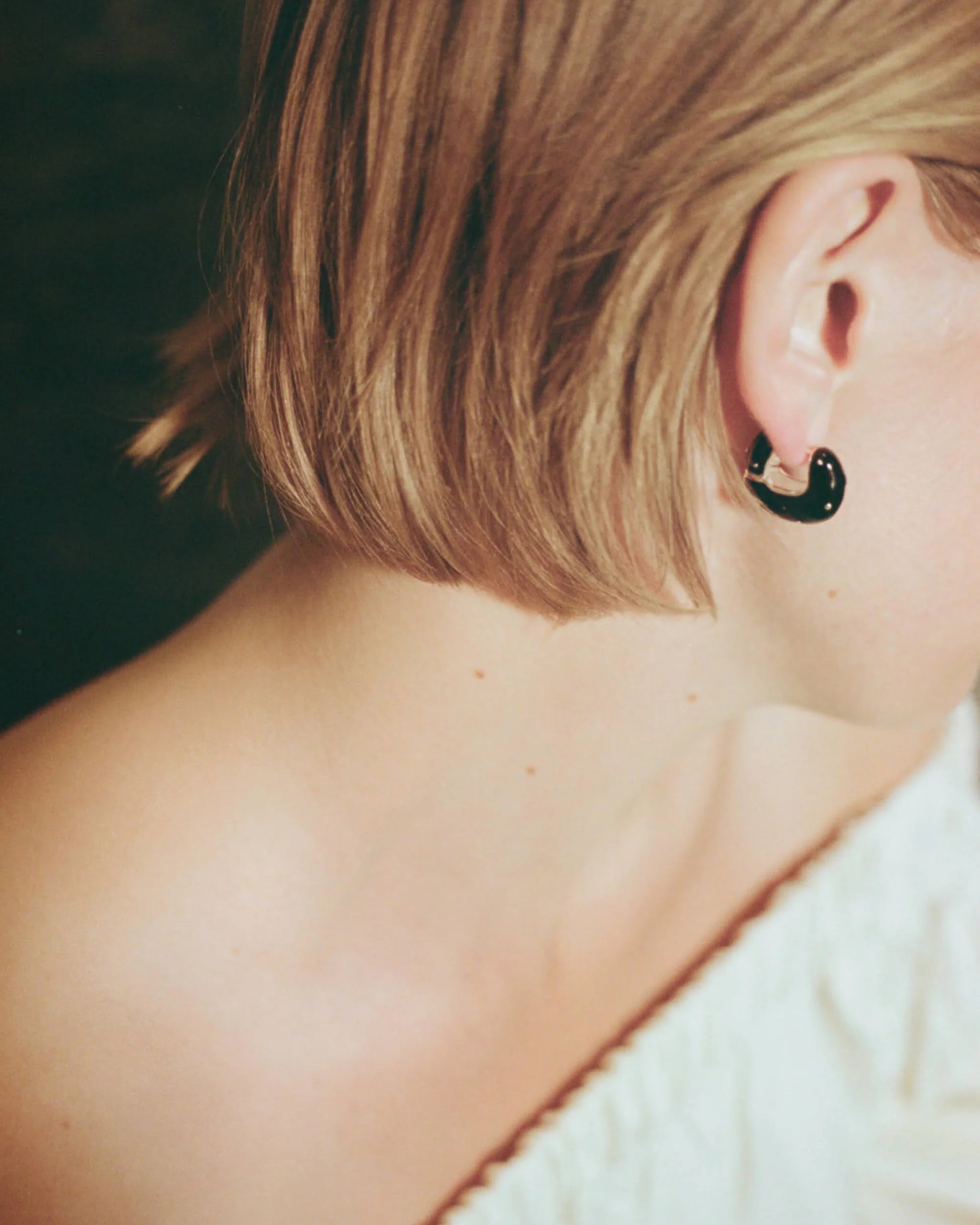 Iris Hoop Earrings Gold Plated with Enamel