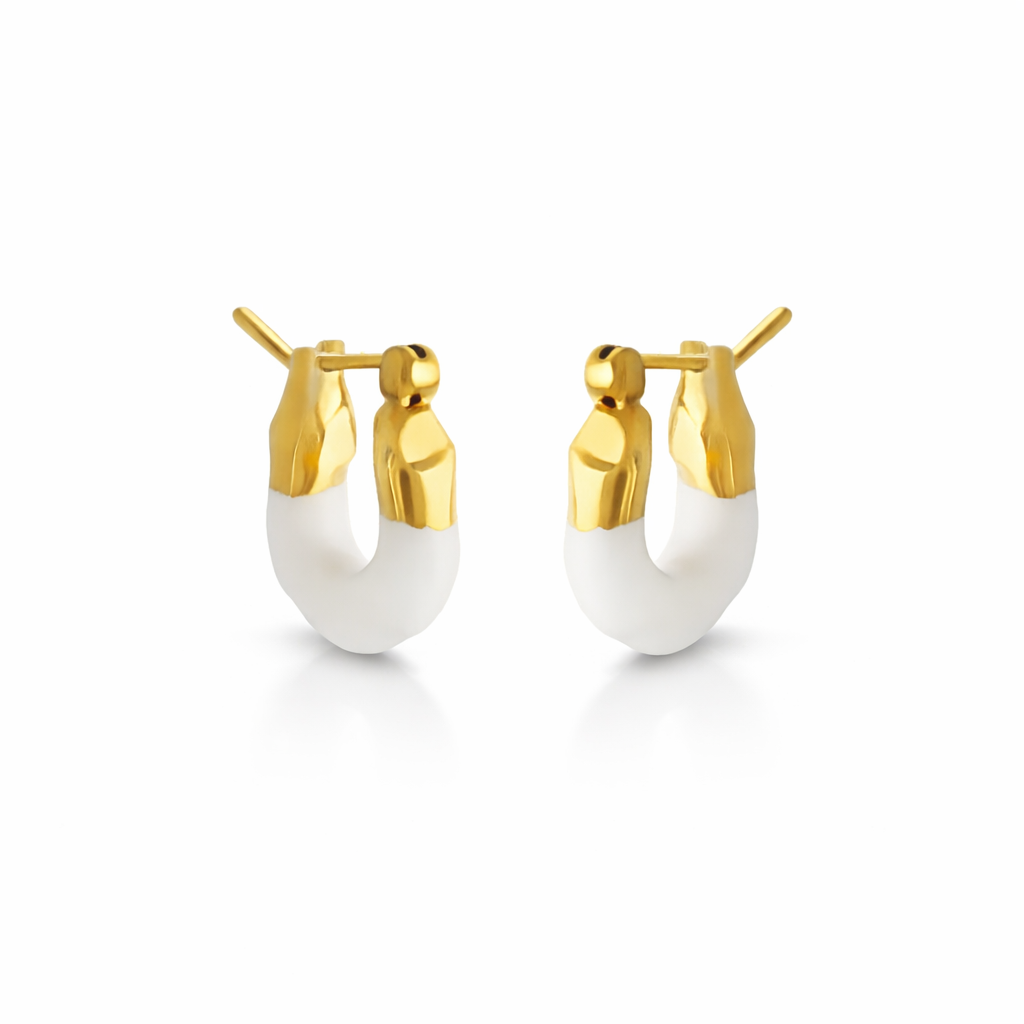 Mini hoops white enamel