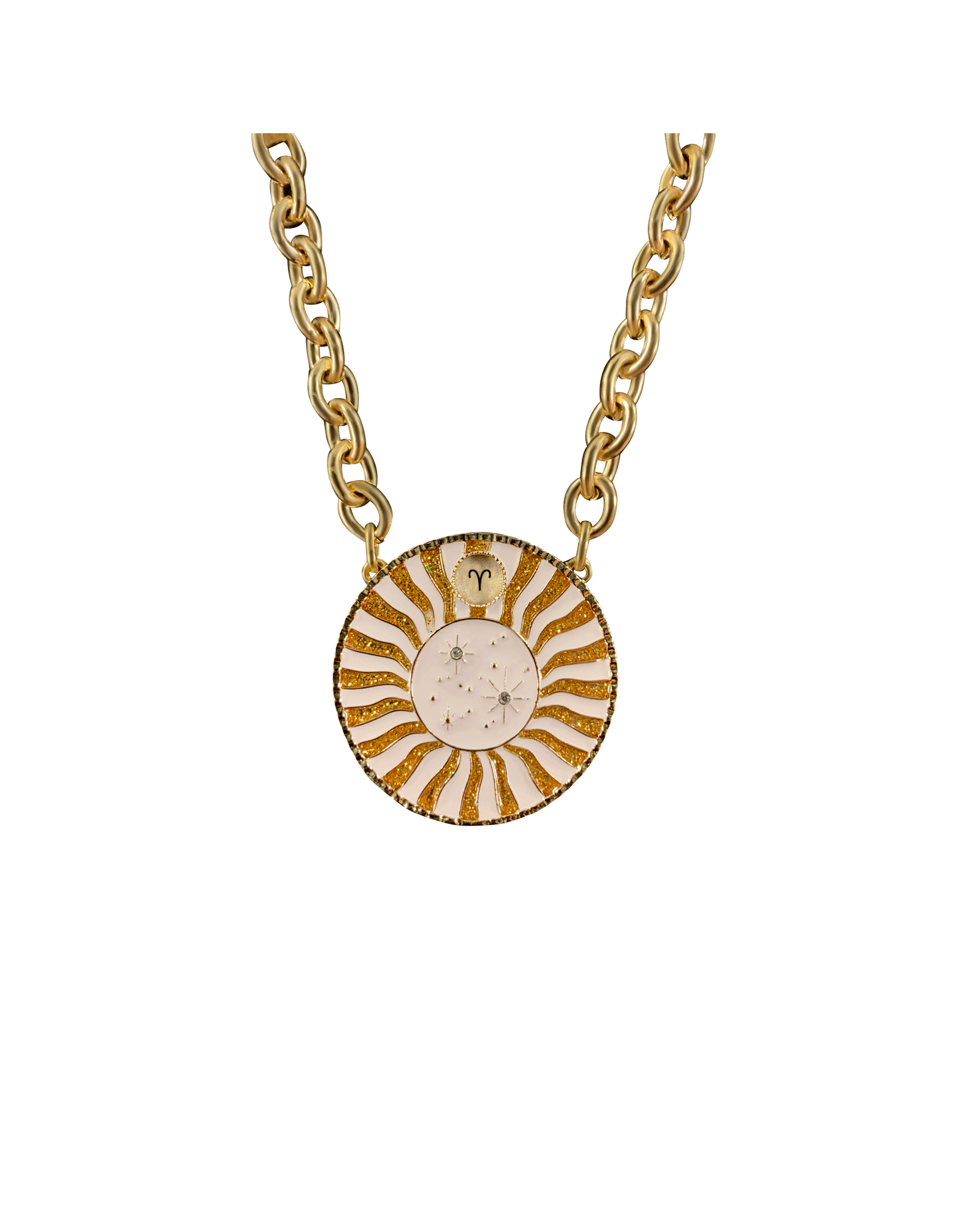 THE ASTRO WHEEL necklace white