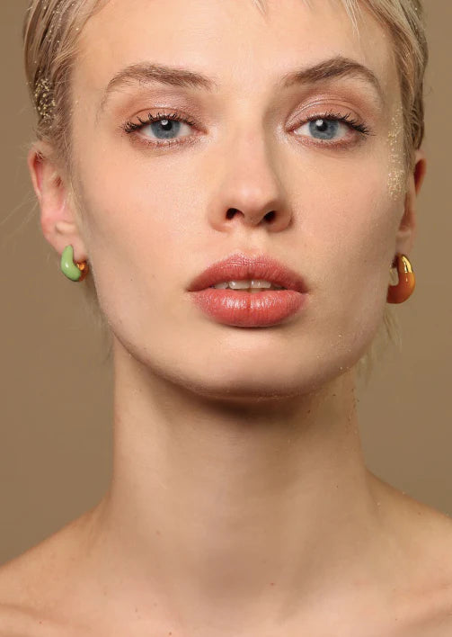 Mini hoops green enamel