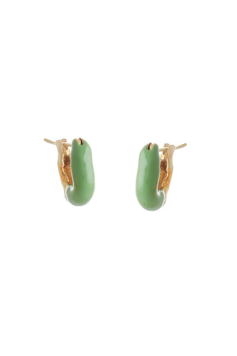 Mini hoops green enamel