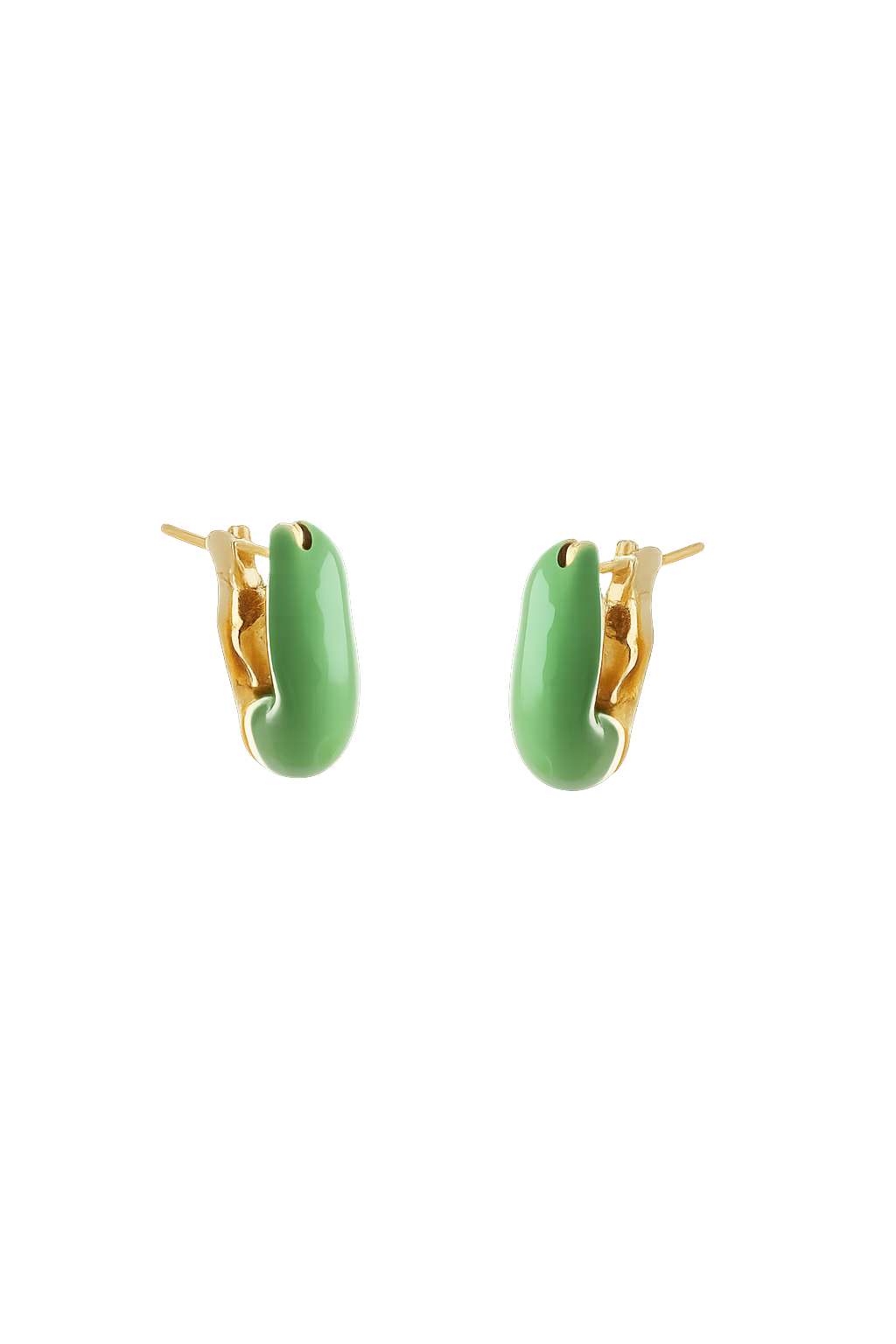 Mini hoops green enamel