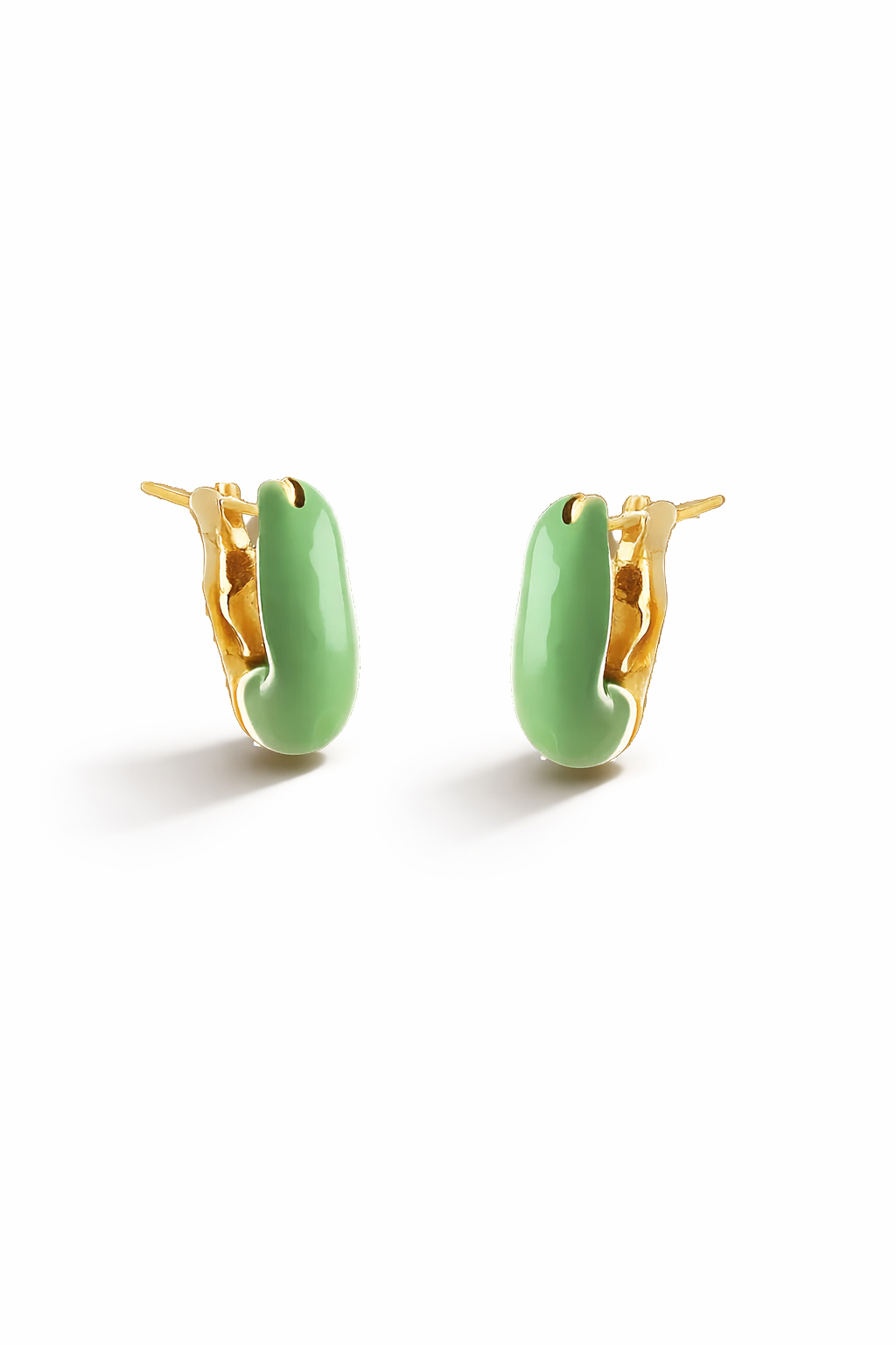 Mini hoops green enamel
