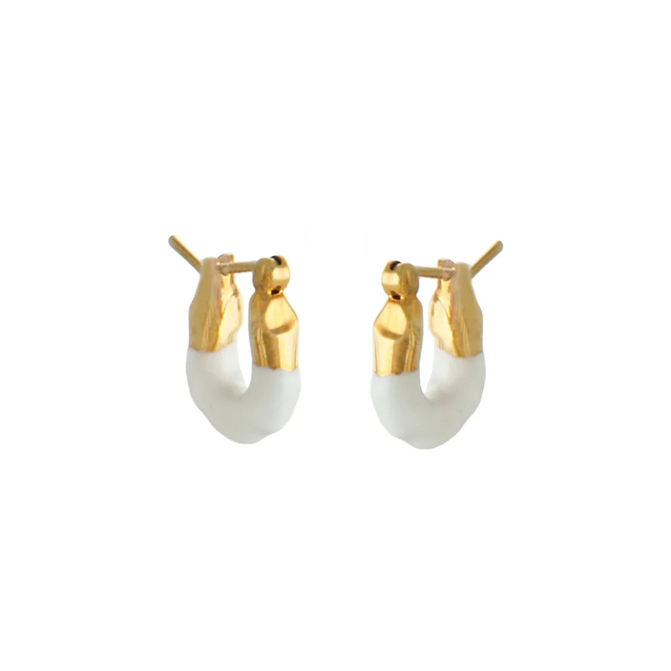 Mini hoops white enamel